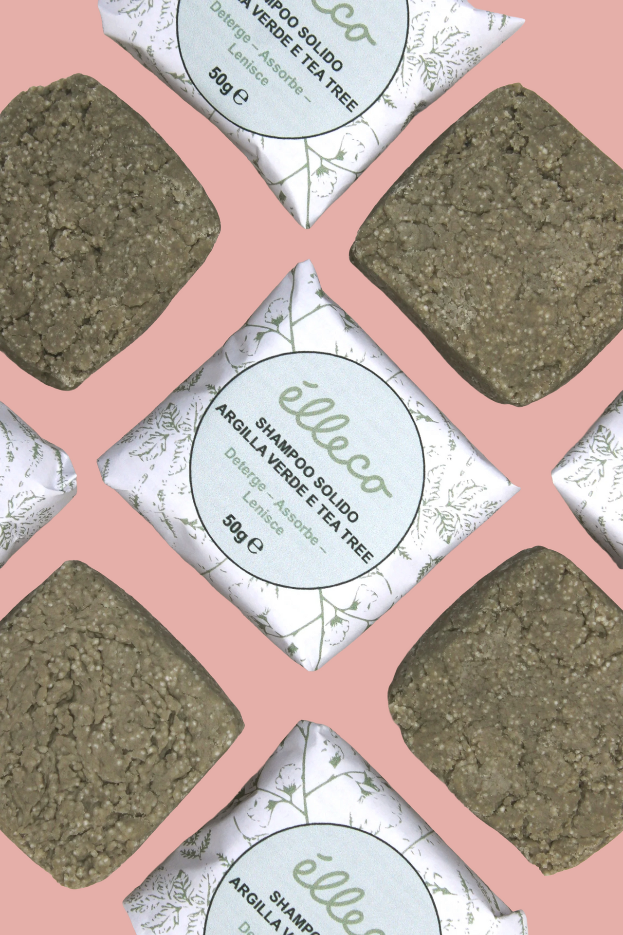Shampoo argilla verde e tea tree solido